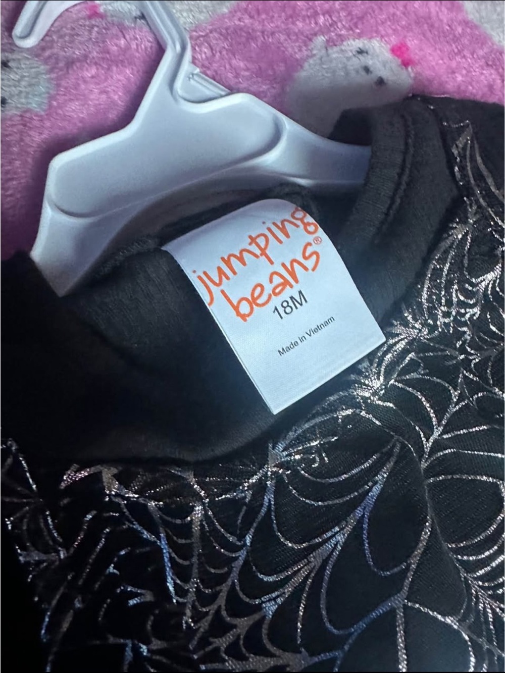 jumping beans Black Dress with Silver Metallic Spiderweb Design - Picture 3 of 3